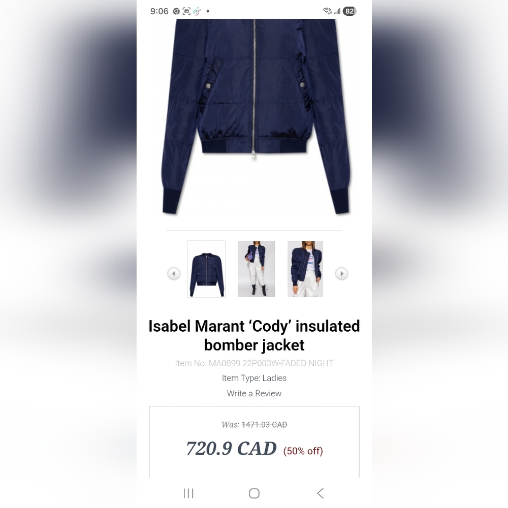 Isabel Marant Étoile Navy Blue Bomber Jacket EUC - Picture 15 of 17